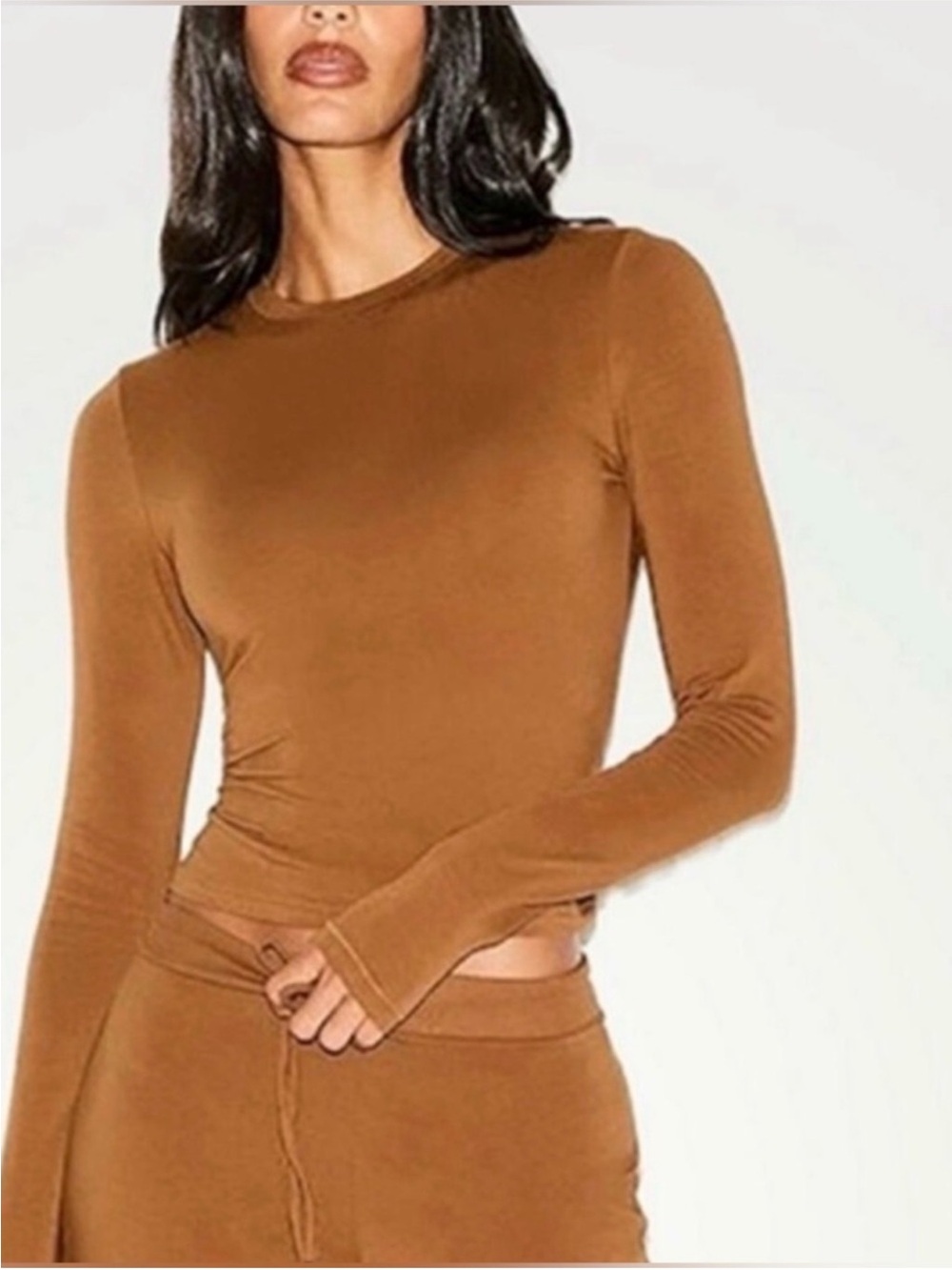 SKIMS NWT Cotton Jersey Long Sleeved T-Shirt - Chai